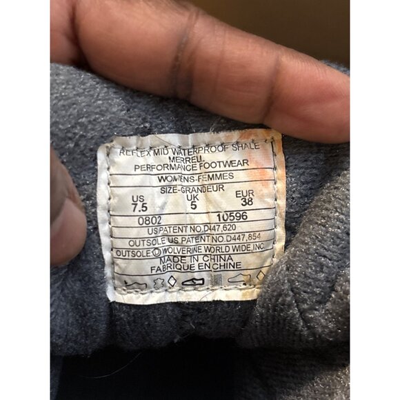 Merrell Kids Size 7.5 Hiking Boots Waterproof Leather & Mesh High Top Gray/Black - Picture 7 of 11